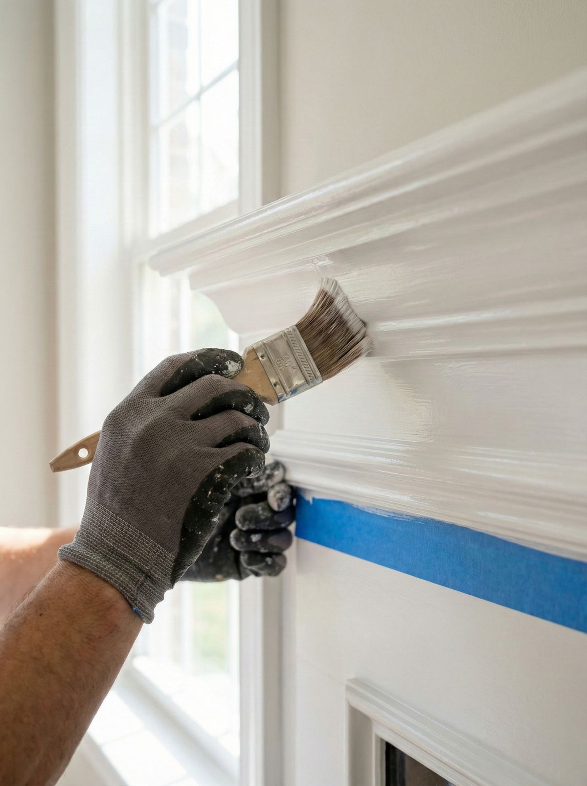 Professional painter doing detailed trim work - Renaissance Man Painter